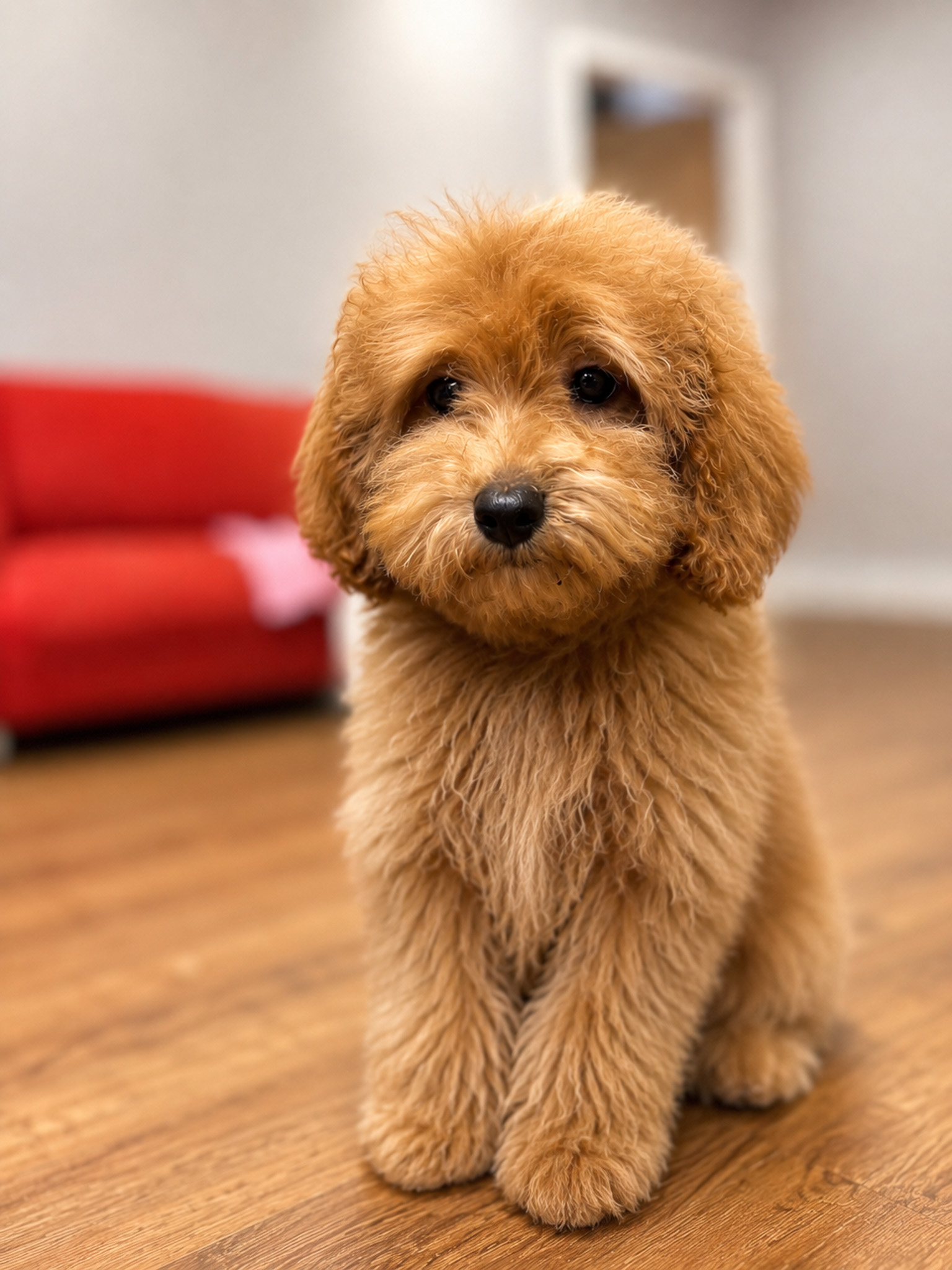 Alert small dog ready for a training session